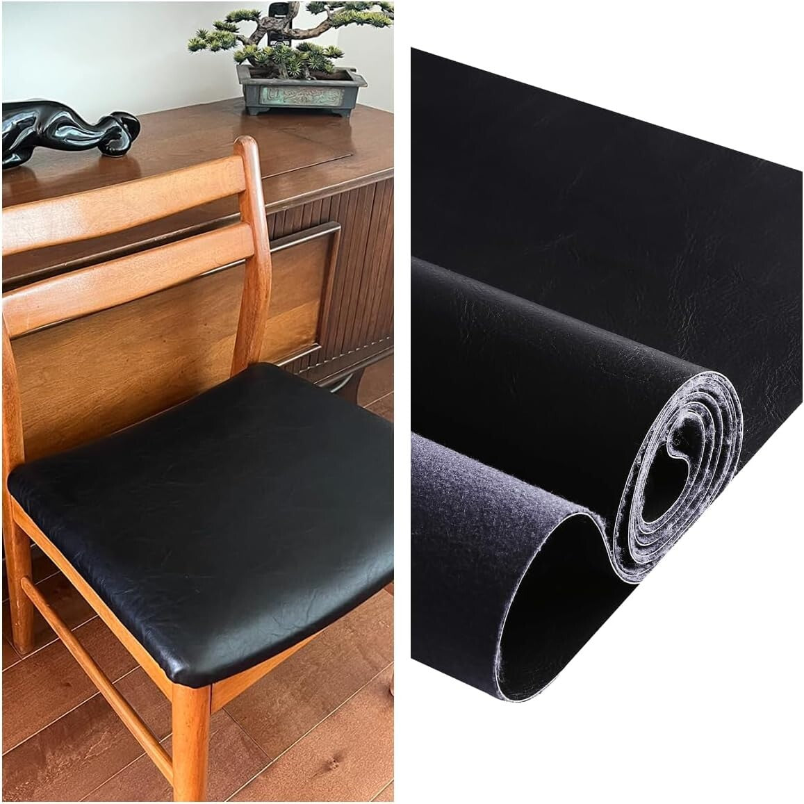 Durable Dark Brown Faux Leather Fabric - 1.2mm, Perfect for Upholstery & Crafts