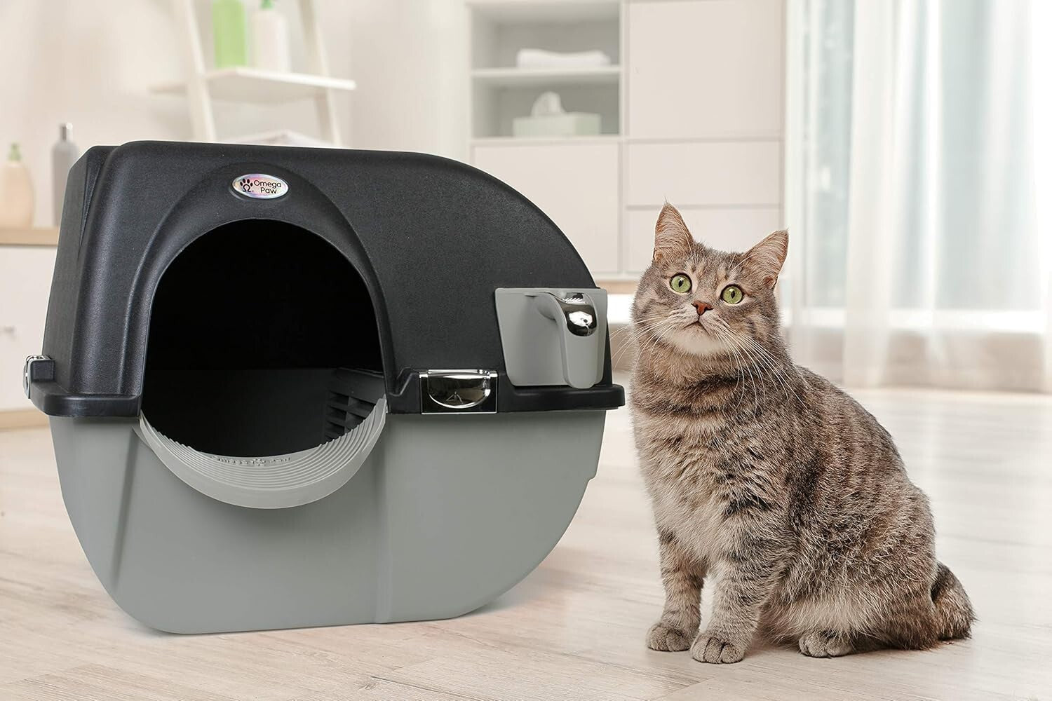 Elite Self-Cleaning Roll 'n Clean Litter Box – Midnight Black, Large Size