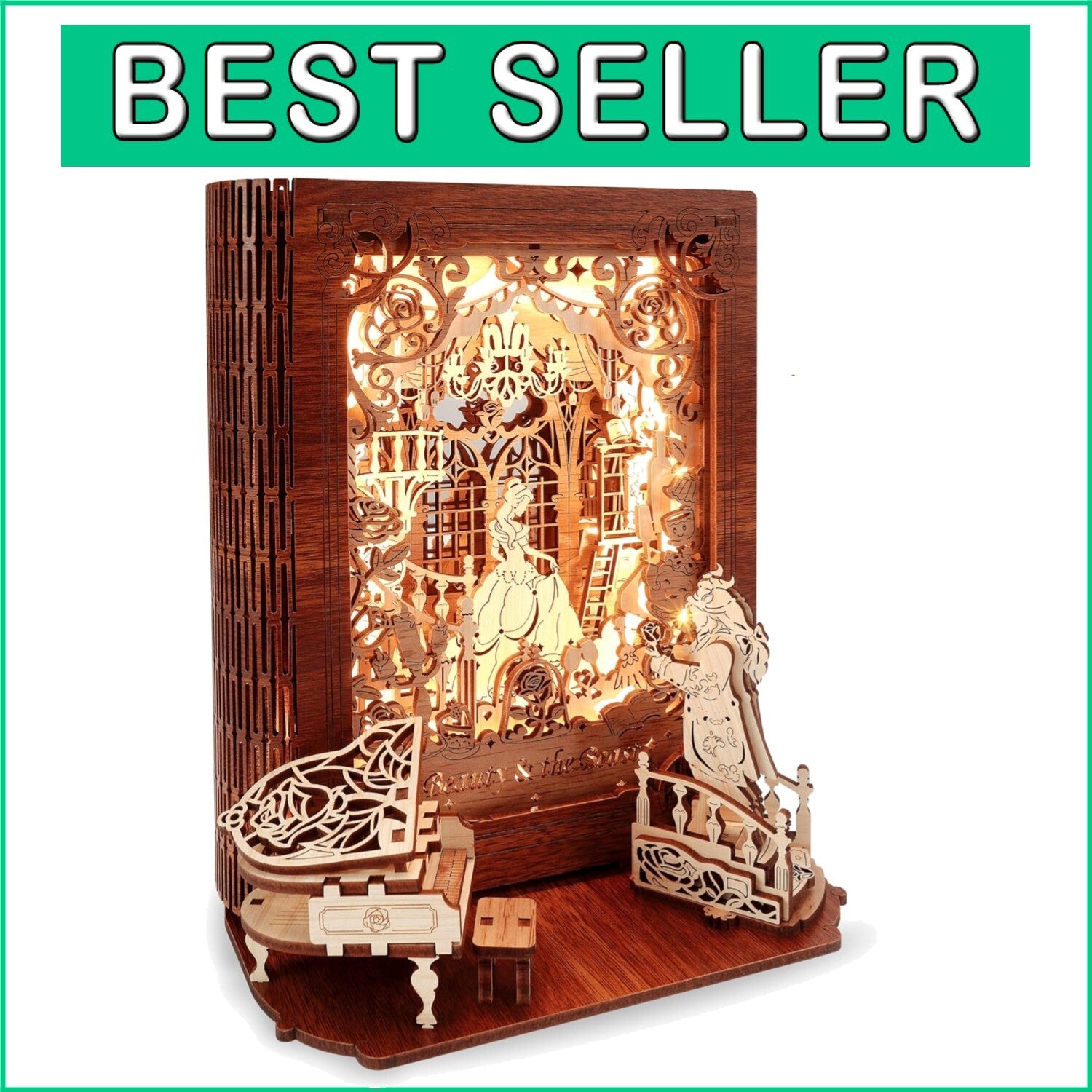 Exquisite 3D Puzzle Nightlight - LED Storybook Lamp for Kids and Adults