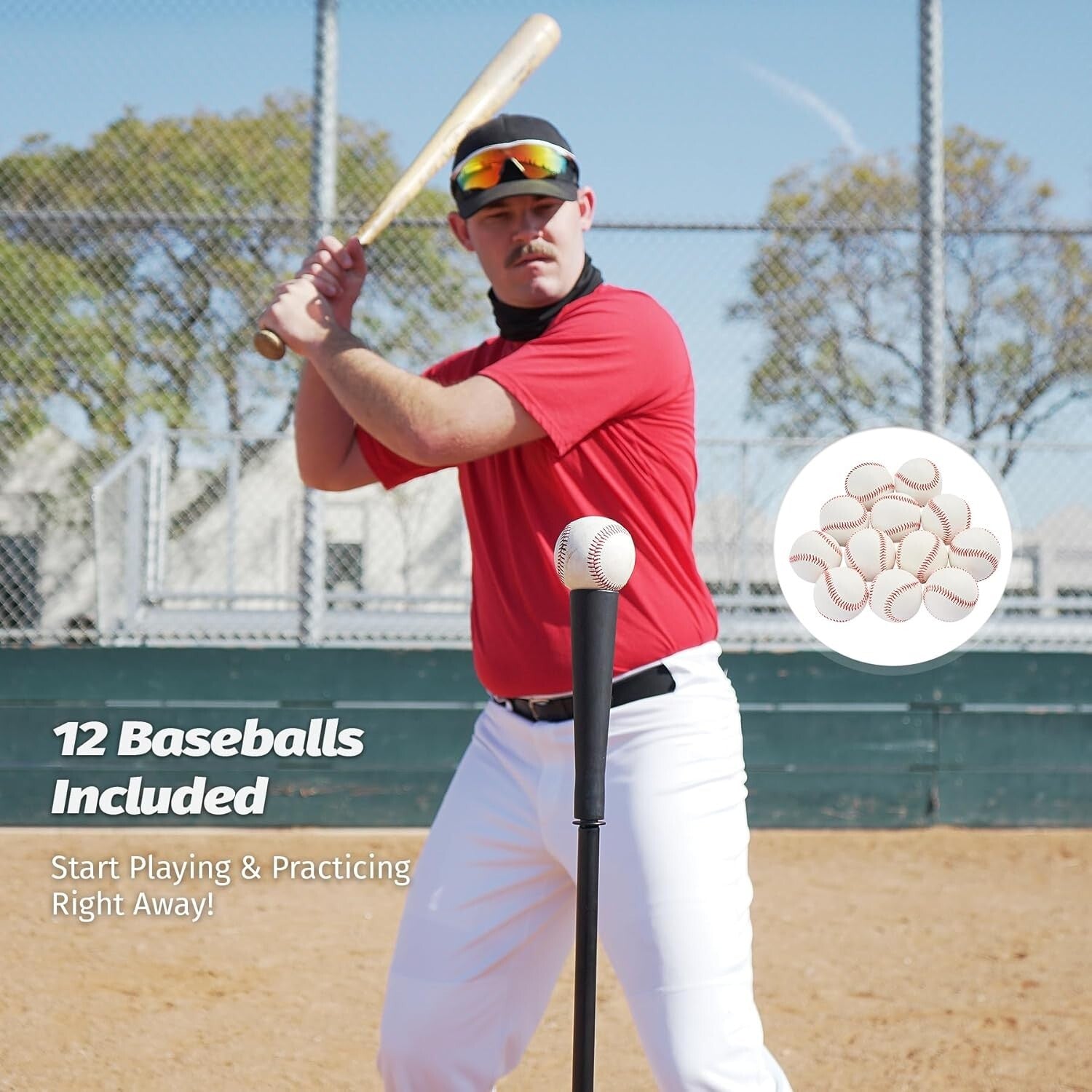 Complete 7x7 Baseball Practice Net Set with Ball Caddy & Target - Durable Design