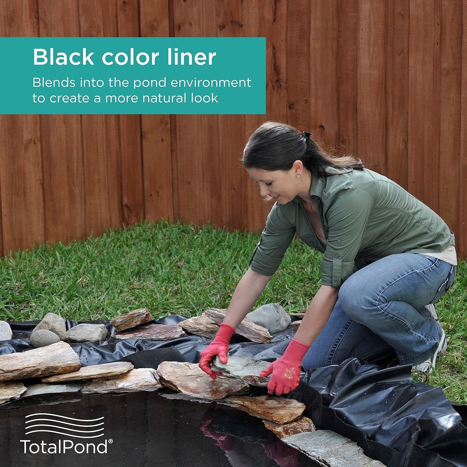 Flexible 7 ft x 10 ft Pond Liner with Reinforced Mesh for Small Water Features