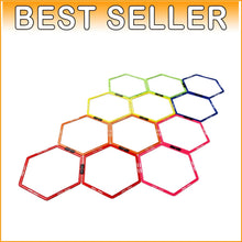 Load image into Gallery viewer, Hexagon Speed Rings for Agility and Balance Training - 12 Durable Plastic Rings
