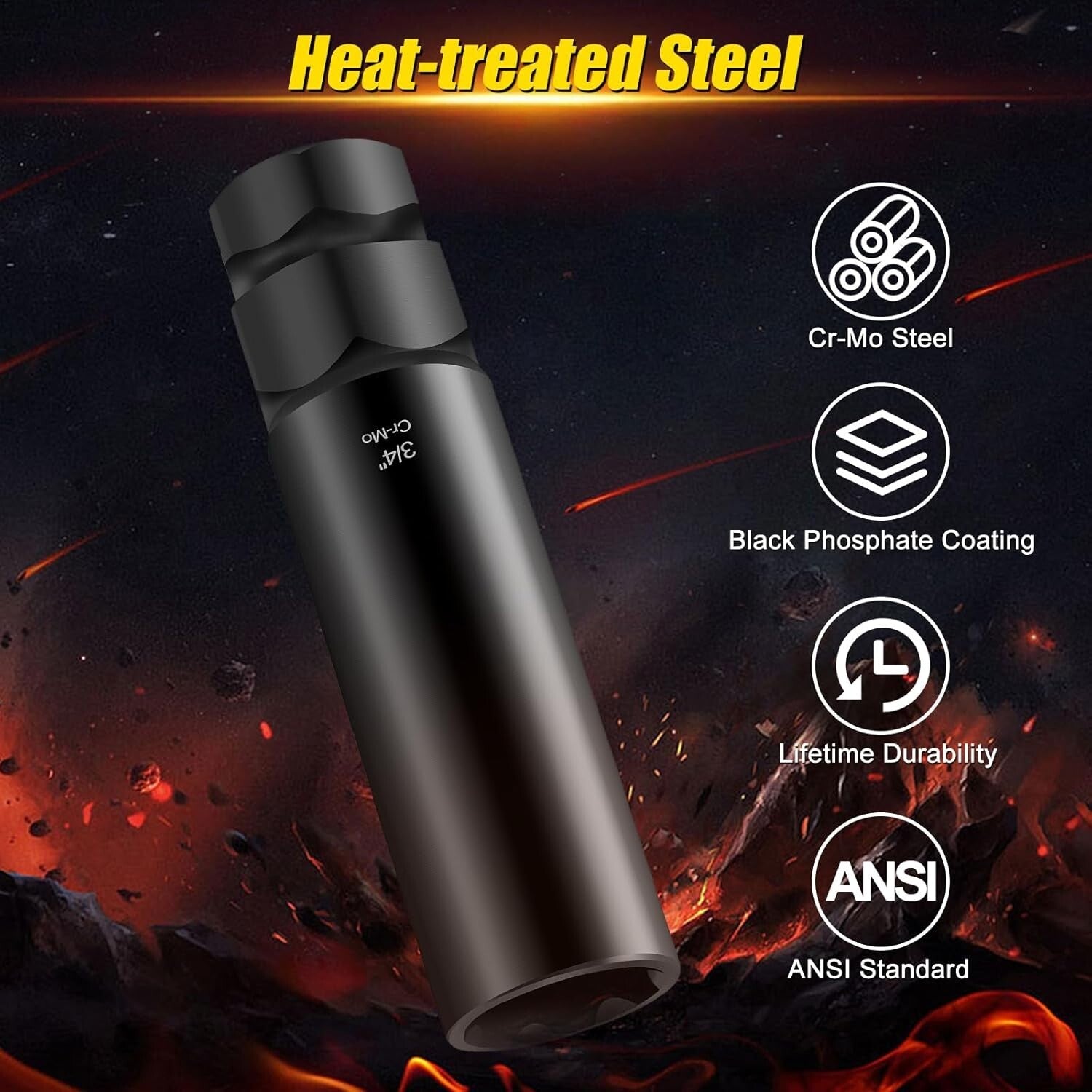 Heavy-Duty Chromoly Spline Lug Nut Socket Set for Effortless Removal