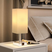 Load image into Gallery viewer, 3-Way Dimmable Touch Bedside Lamp with USB Charging - Compact &amp; Modern Design