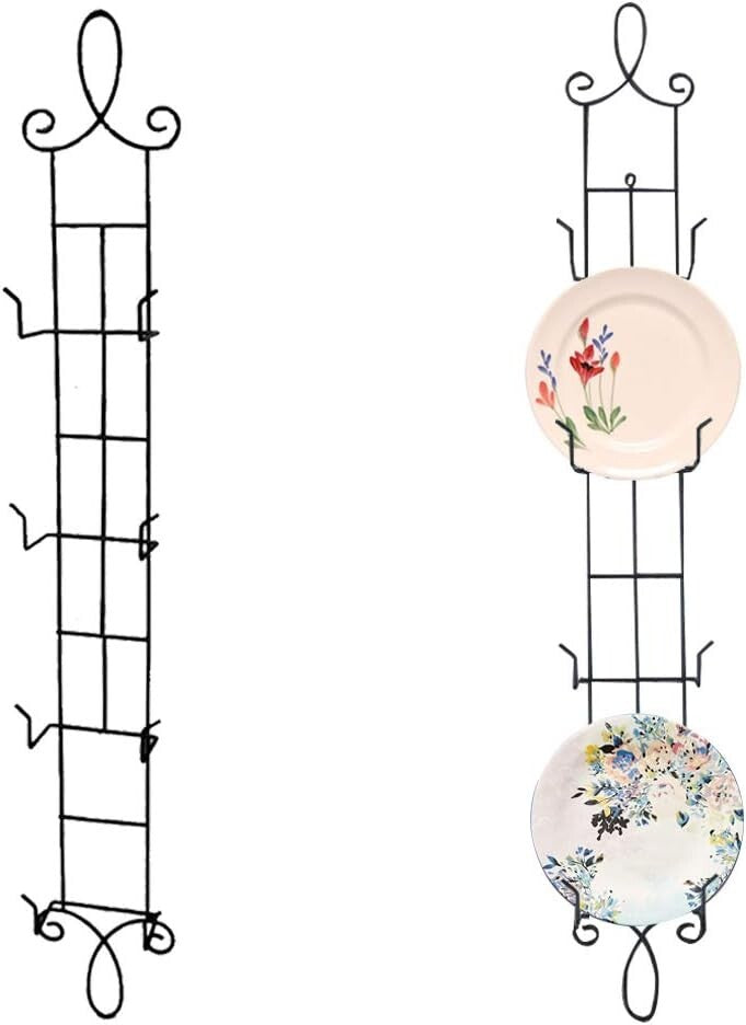 Functional Wall Plate Display Rack - 2pc Set, 42-Inch, Taiwan Craftsmanship