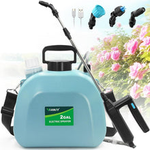 Load image into Gallery viewer, Lightweight 2-Gallon Electric Sprayer with 3 Nozzles – Ideal for Home Gardening
