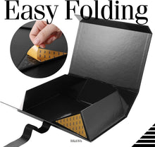 Load image into Gallery viewer, Stylish 13.5x9x4.1 Inch Black Gift Boxes with Magnetic Closure &amp; Ribbon - 6 Pack