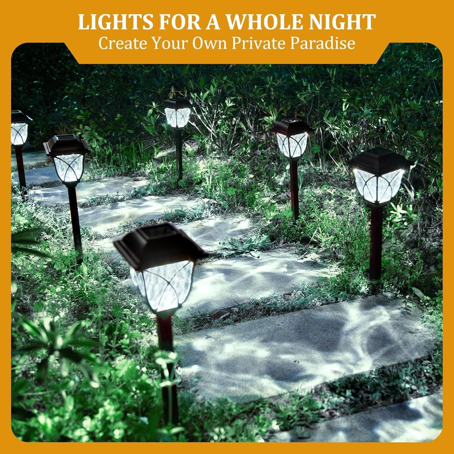 Charming Solar Walkway Lights - 8 Pack LED Outdoor Decor with Ripple Effect