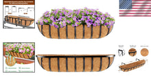Load image into Gallery viewer, Classic 30” Window Box Deck Railing Planter with Natural Coco Liners - Set of 2