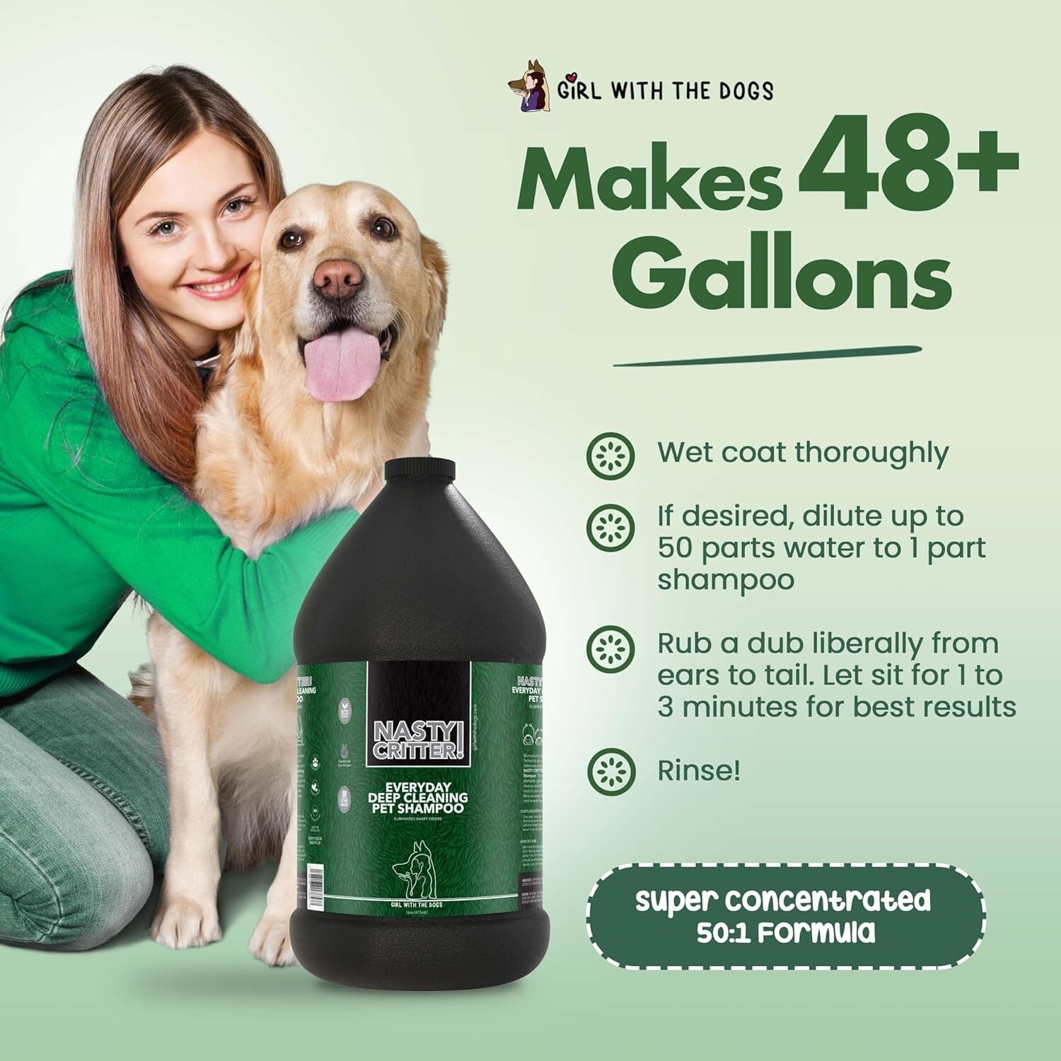 Nasty Critter! Biodegradable Deep Cleaning Shampoo - Perfect for Sensitive Skin