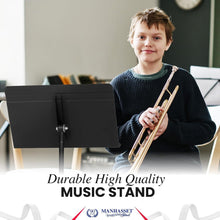Load image into Gallery viewer, Folding Music Stand with Heavy-Gauge Steel Base - 26" to 48" Adjustable Height