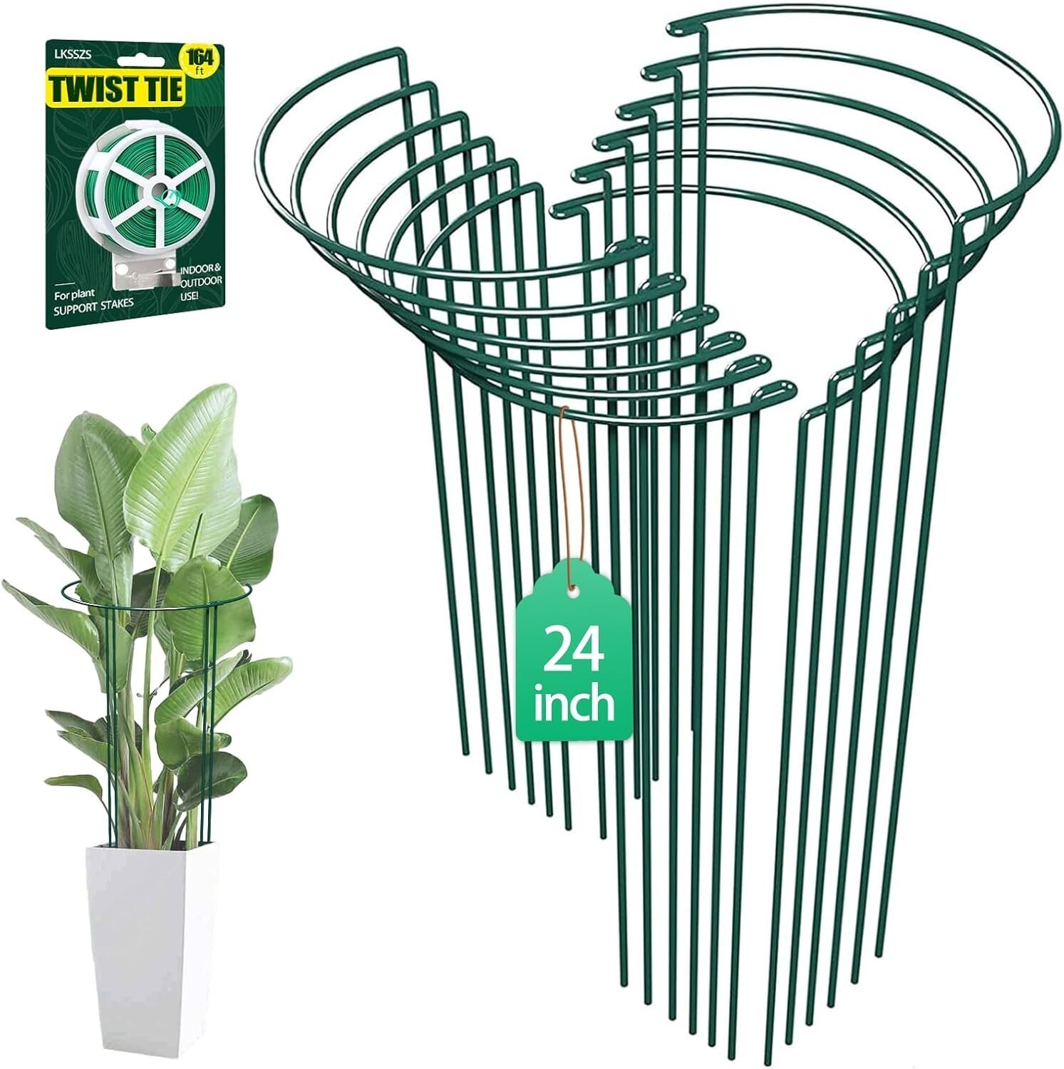 Versatile 12-Pack 24” Plant Support Stakes – Perfect for Indoor and Outdoor Use