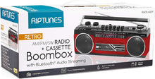 Load image into Gallery viewer, Portable Bluetooth Boombox - Retro Cassette Player, AM/FM Radio &amp; USB - Red