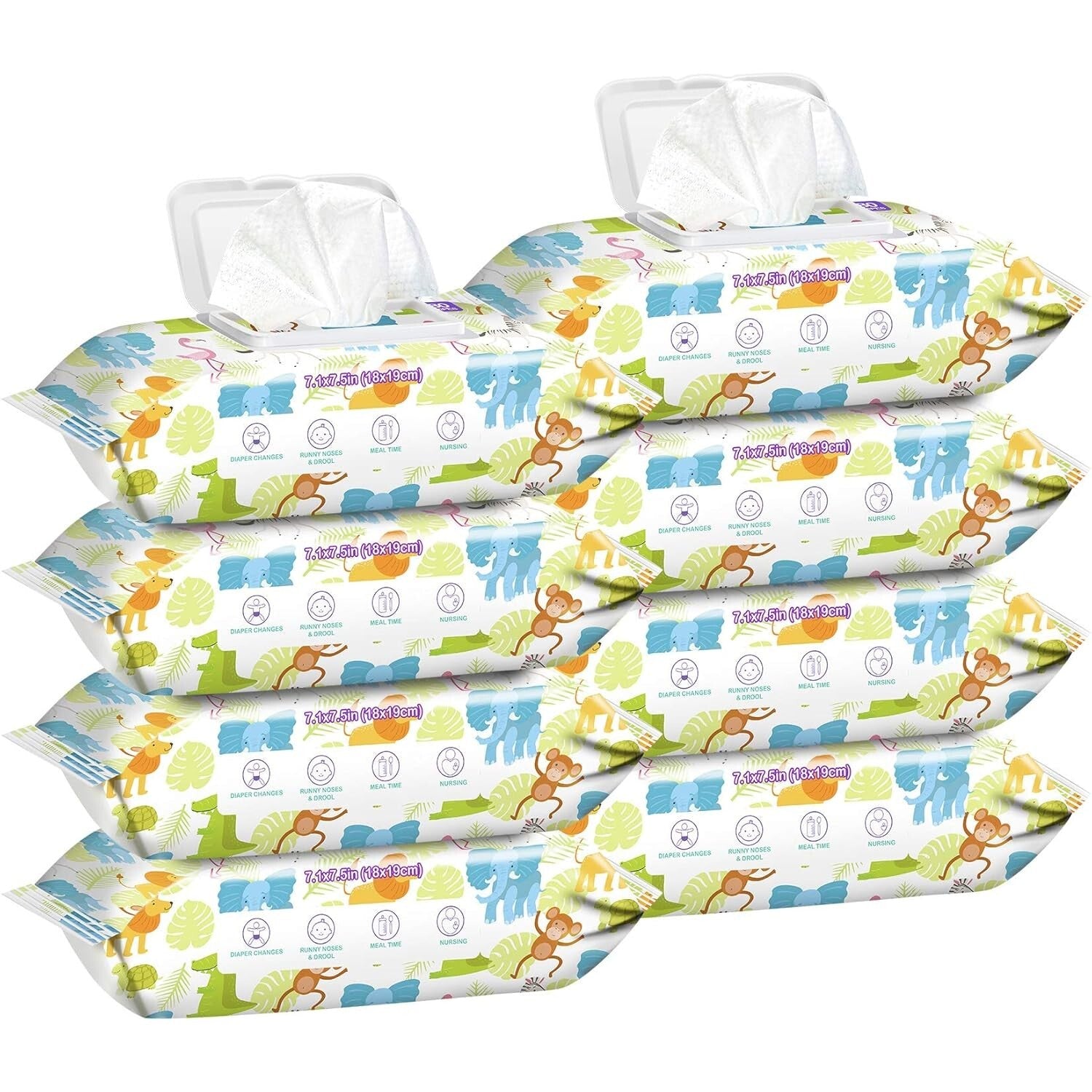 Gentle Unscented Baby Wipes - 640 Count in 8 Flip-Top Packs for Sensitive Skin