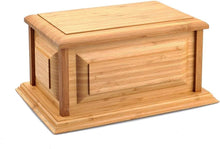 Load image into Gallery viewer, Eco-Friendly Bamboo Urn for Adult Ashes - 200 lbs Capacity, Sliding Opening