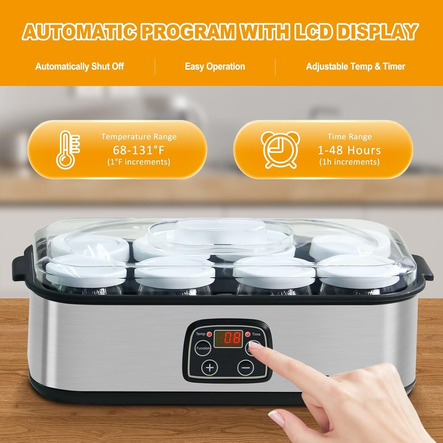 BPA-Free Yogurt Maker with Adjustable Time & Temp – Homemade Yogurt Made Simple