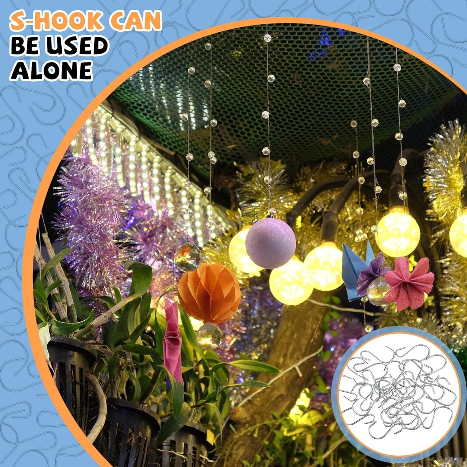 70 Pack Ceiling Hooks & Clips for Classrooms - Durable White Decor Solution