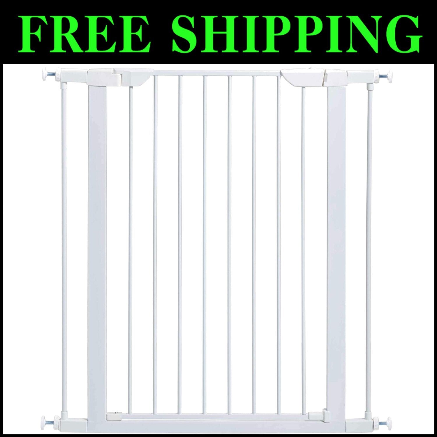 Elegant 39-Inch Walk-Through Pressure Mounted Steel Dog Gate with Extensions