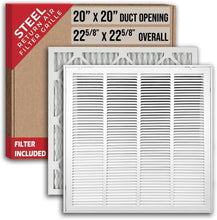 Load image into Gallery viewer, Durable 20"x20" HVAC Air Filter Grill with MERV 8 Filter – Easy Installation