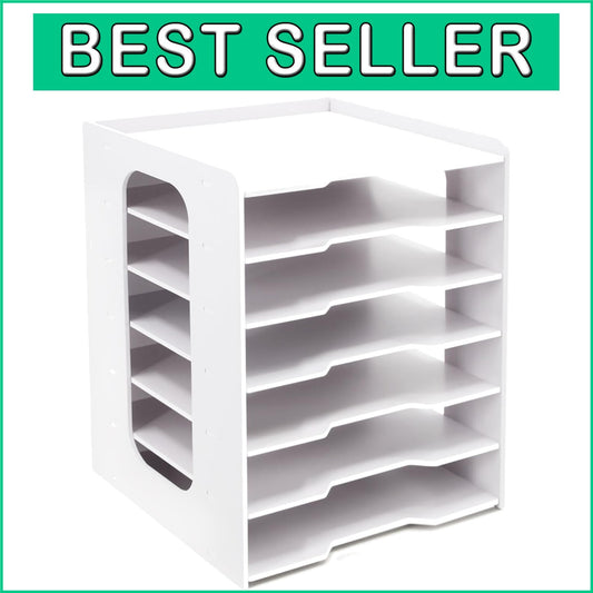 Durable 7-Tier Paper Organizer for 12x12 Scrapbook Supplies - Easy Assembly