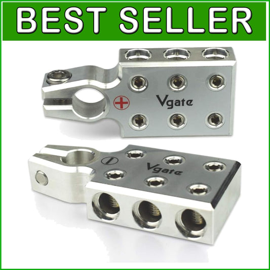 Corrosion-Resistant 1/0 AWG Lead-Acid Battery Clamps - Positive & Negative Pair