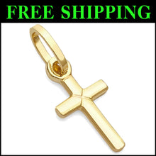 Load image into Gallery viewer, Lightweight 14k Gold Tiny Cross Pendant - Versatile Elegance for Any Occasion