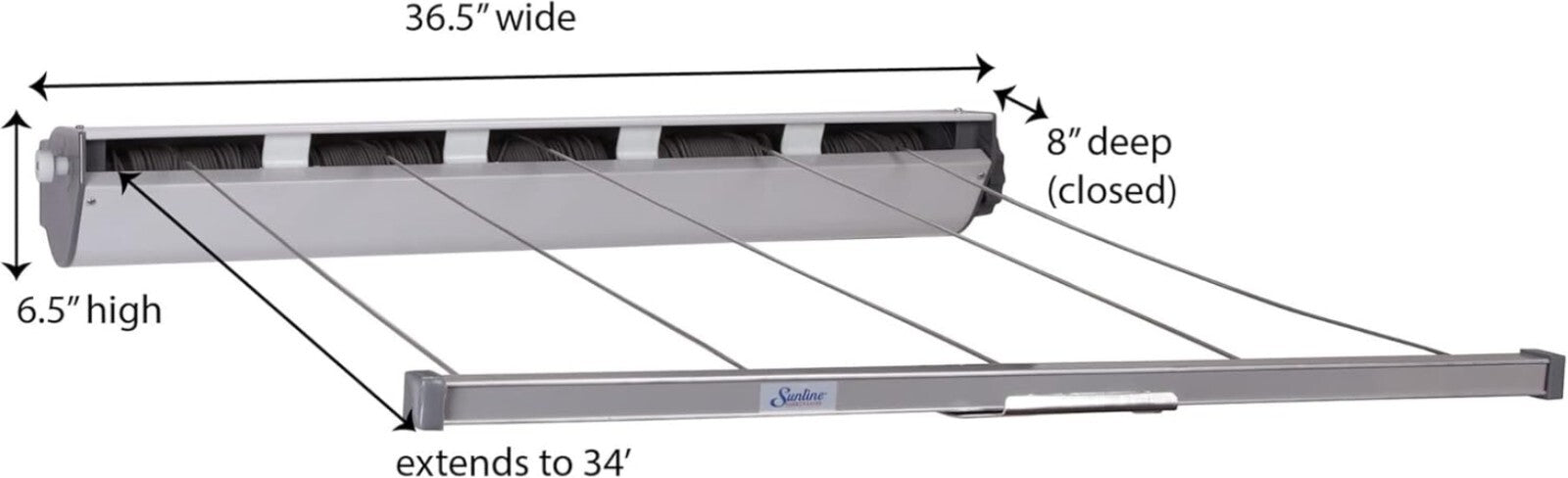 Eco-Friendly Retractable Clothesline with 170 Ft of Tangle-Free Drying Space