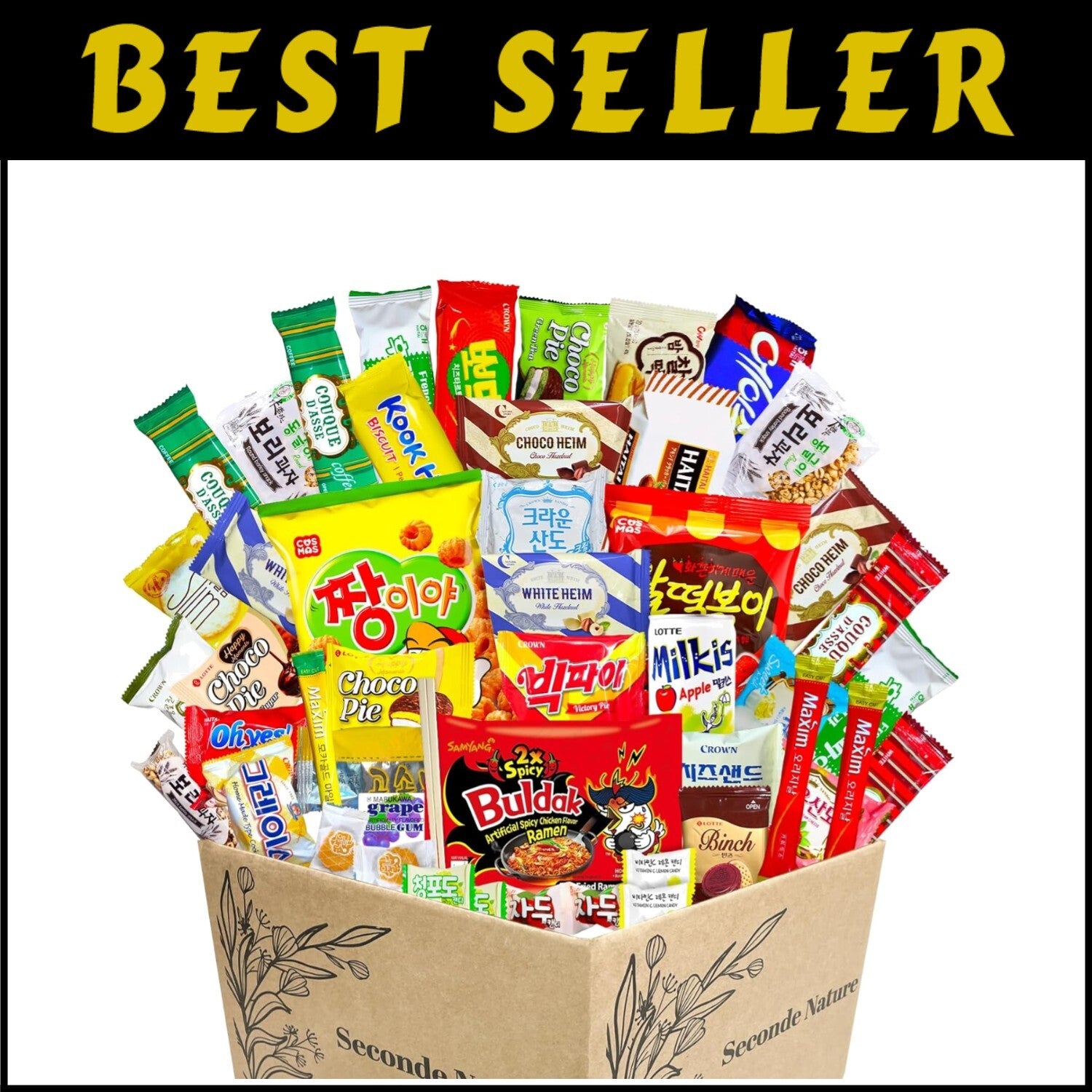 Delightful 48-Count Korean Snack Box - Perfect for Care Packages & Parties