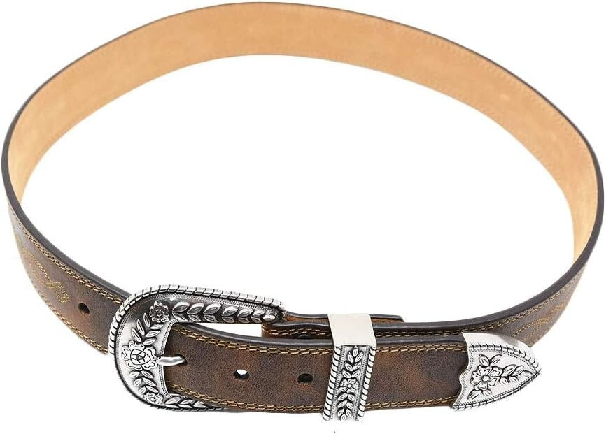 Cotton Women's Fatbaby Center Stitch Belt - 34' Brown Essential for Fashionistas