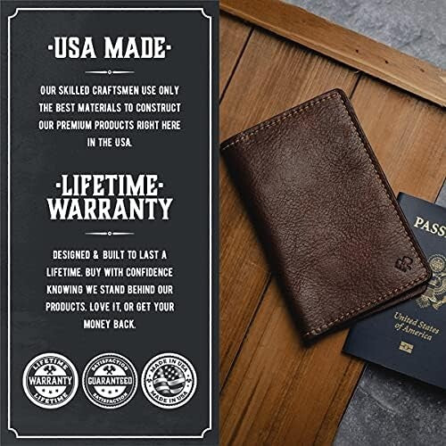 Elegant Leather Passport Holder for Men | Compact 3.5" x 5.5" Notebook Cover