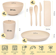Load image into Gallery viewer, Lightweight and Unbreakable Dinnerware Set - Microwave &amp; Dishwasher Safe for 4
