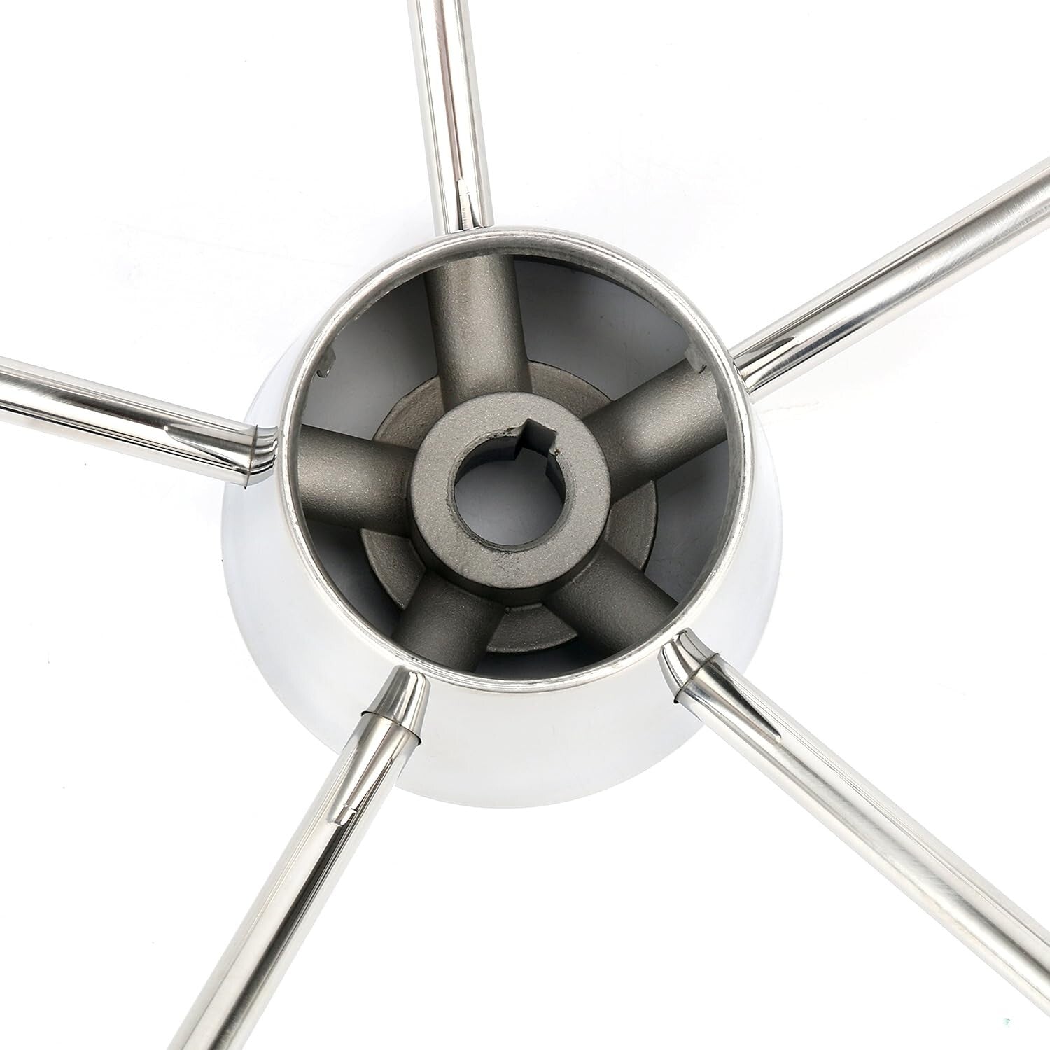 Premium 13.5-Inch Stainless Boat Steering Wheel - Polished Finish Included
