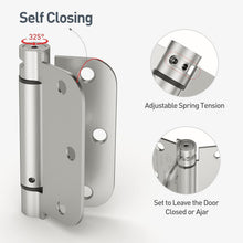 Load image into Gallery viewer, Durable Self Closing Spring Hinge, 3.5'' - Supports Doors Up to 80 lbs, 4 Pack