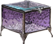 Load image into Gallery viewer, Victorian Purple Glass Jewelry Box - Stunning Table Top Storage for Treasures