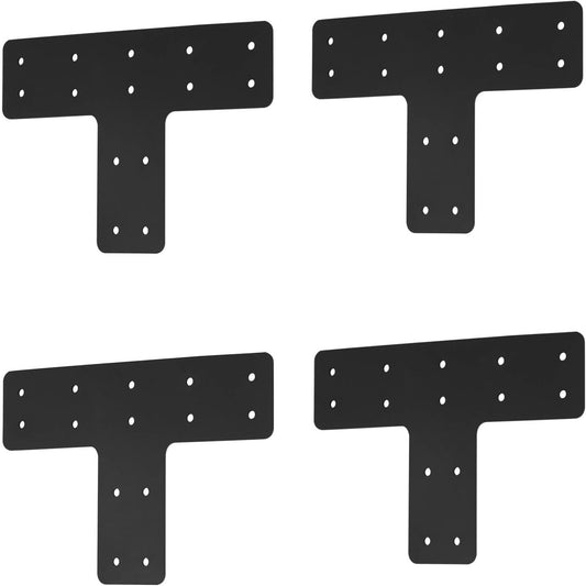 T Shape Steel Brackets 4pcs, 12x8 Inches - Ideal for Garden and Furniture Repair