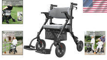 Load image into Gallery viewer, Folding 2-in-1 Walker Wheelchair for Seniors - Portable, Durable &amp; All Terrain