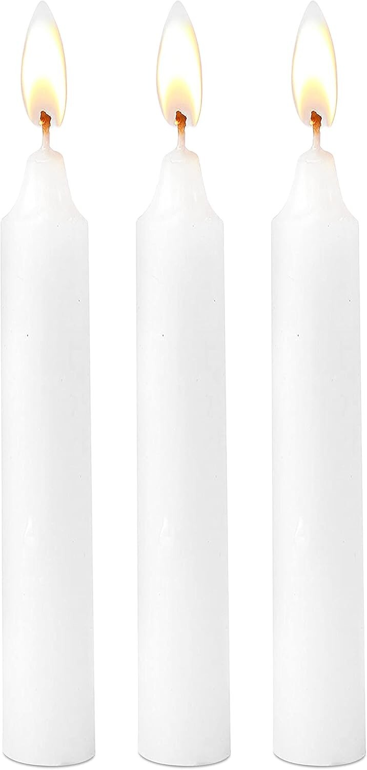 72 Classic White 6-Inch Taper Candles – Dripless & Smokeless for Any Occasion