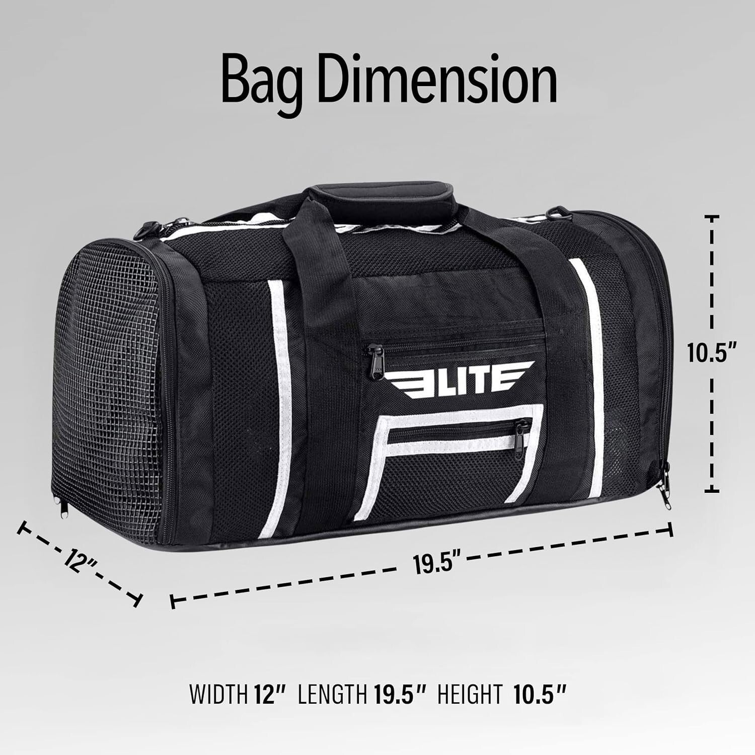 Durable Unisex Athletic Duffel Bag with Dedicated Shoe Compartment – Black