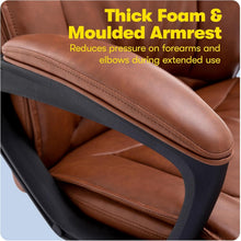 Load image into Gallery viewer, Cognac Bonded Leather Executive Desk Chair with Easy Assembly - 275 lbs Capacity