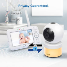 Load image into Gallery viewer, Secure 5-Inch Baby Monitor with Dual Cameras, Glow Night Light &amp; Soothing Sounds