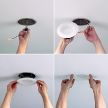 Load image into Gallery viewer, All-in-One 5/6 Inch Recessed LED Retrofit Can Lights - 3CCT, 6-Pack, Energy Star