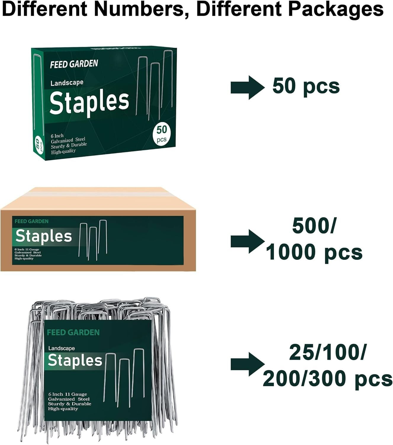 Heavy-Duty 6" Galvanized Landscape Staples - 500 Pack for Gardening and Design