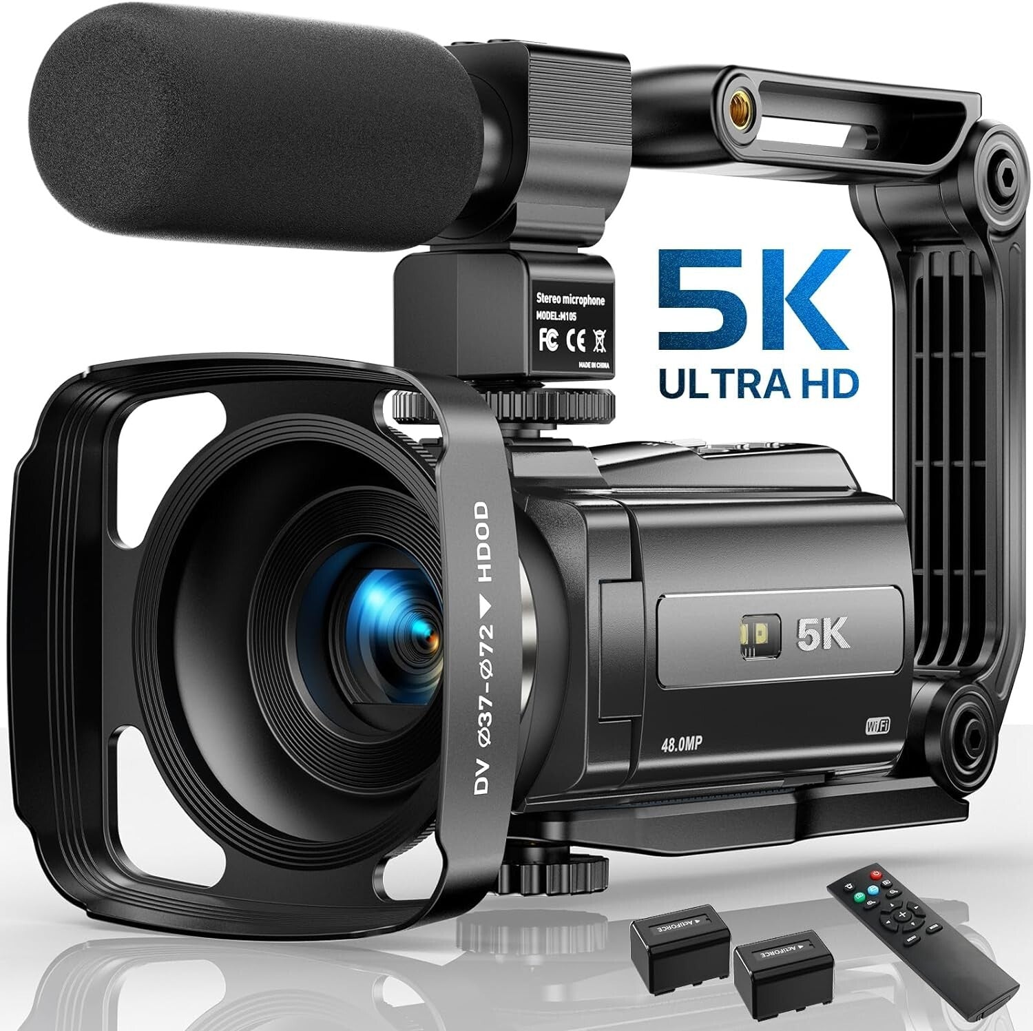5K Video Camera with 48MP Resolution & Night Vision for YouTube Vlogging