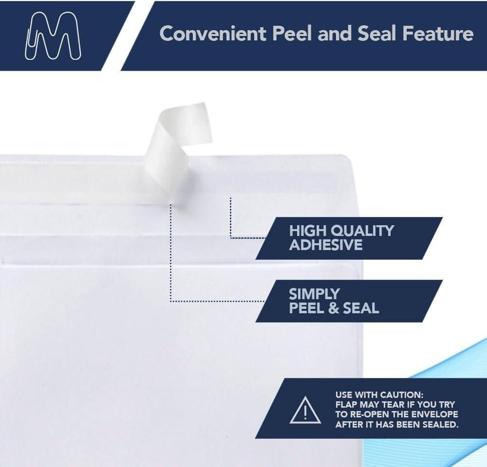 500 Count A4 Self-Seal Invitation Envelopes - Perfect for Weddings & Events