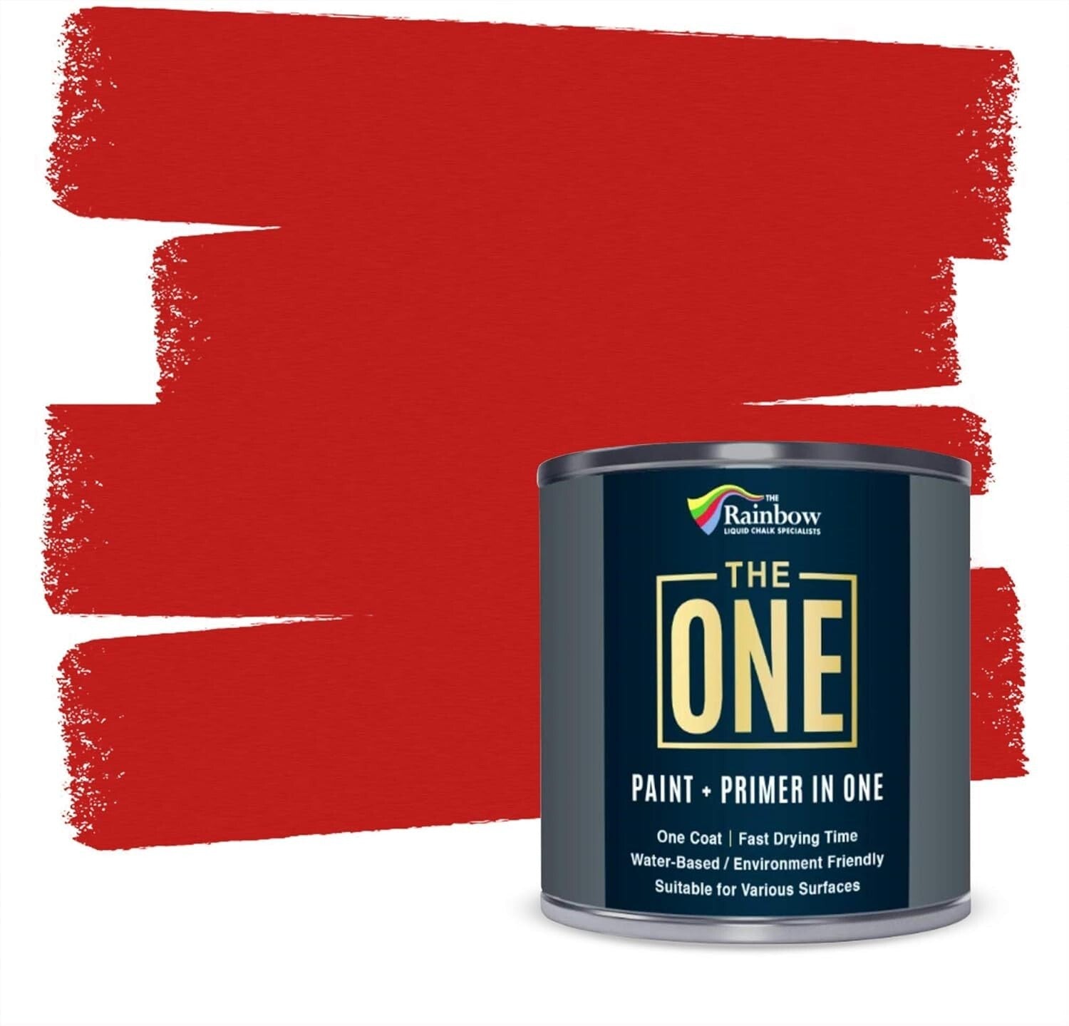 Versatile Waterproof Red Paint & Primer, Matte Finish for All Surfaces - 2.5L