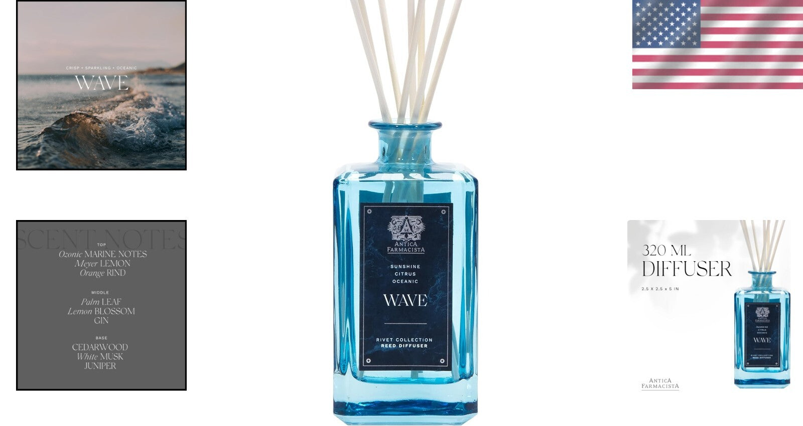 Compact 10.8 Fl Oz Home Diffuser with Tropical Wave Fragrance for Small Spaces