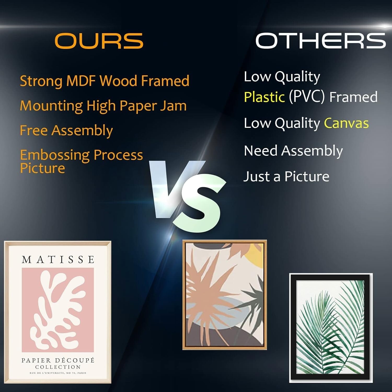 Elegant Framed Matisse Prints - Pink Canvas Decor for Bedroom & Living Room