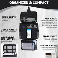 Load image into Gallery viewer, Waterproof Oxford Hanging Shower Caddy - Stylish Travel Essential for Students