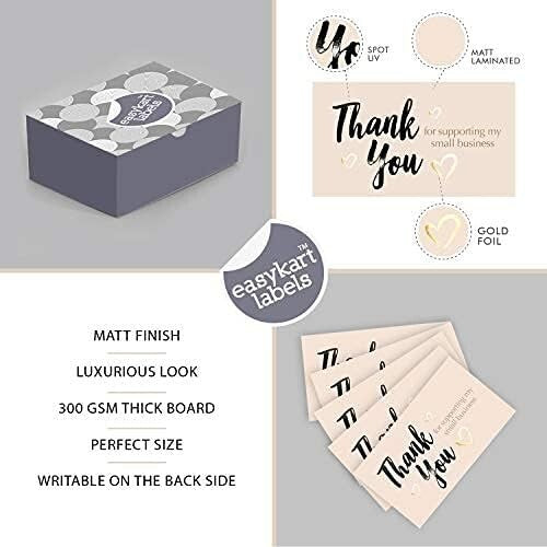 Personalized 600 Count Thank You Cards with Elegant Gold Foil for Small Business