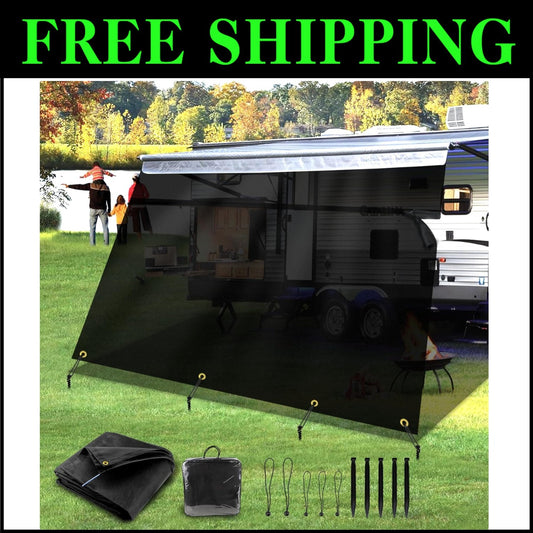 Lightweight RV Awning Shade Screen 9'x19'3'' - Ultimate Sun Protection & Comfort
